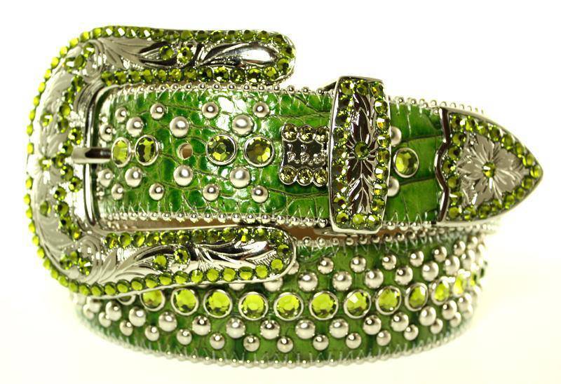 BB Simon Green Leather Belt - Amore Accessories