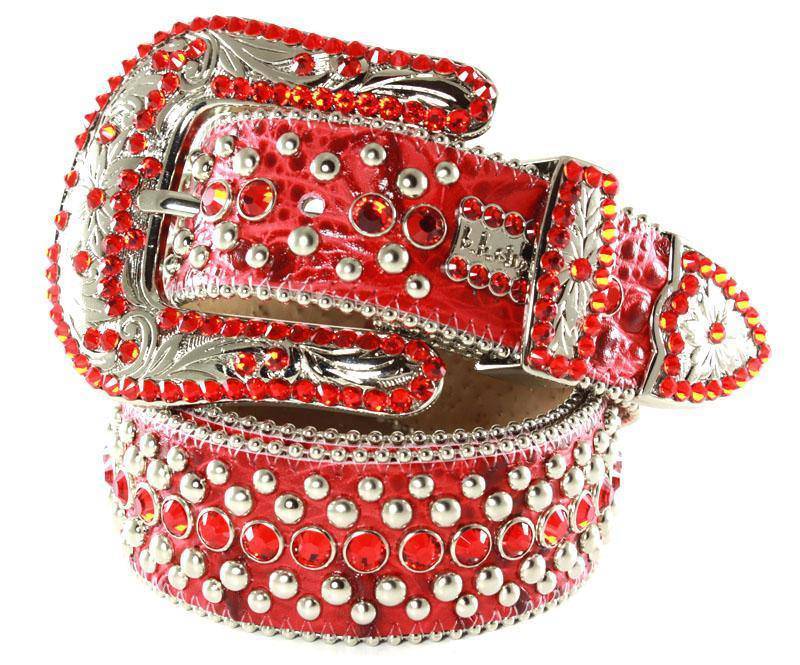BB Simon Red Veronica Style Belt - Amore Accessories